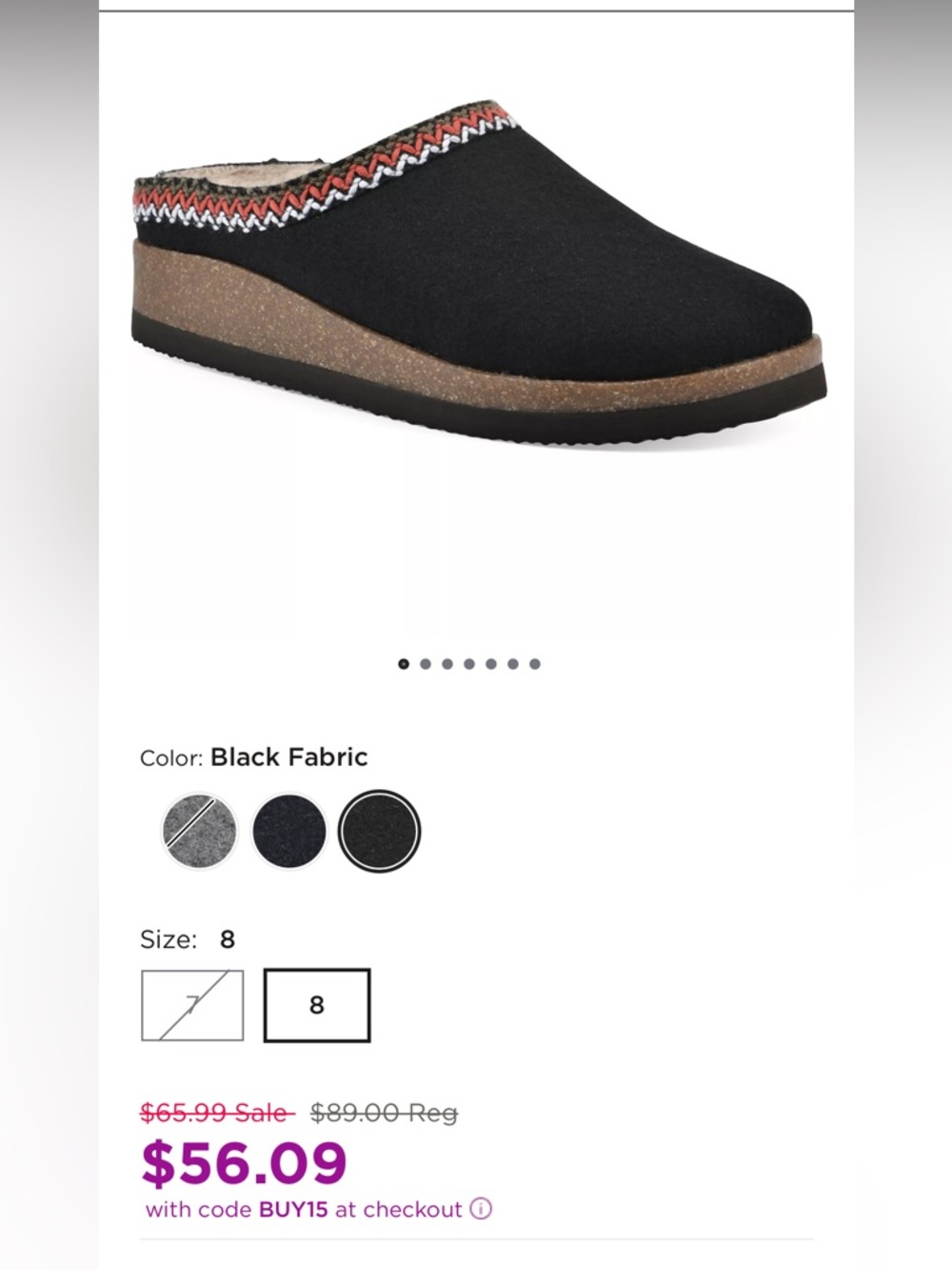 White Mountain Bundle Up Women's Faux Fur Lined Clogs Women’s 11 Men’s 9